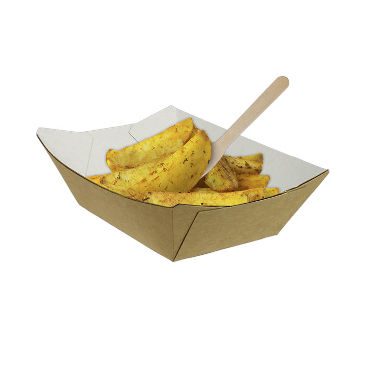 Paper Food Boat Tray Kraft 350ml 10,6x7,3x4,5cm (1000 Units)