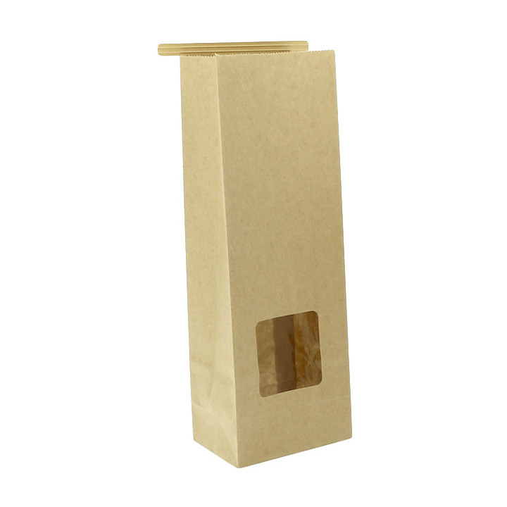 Paper Bag without Handle Kraft and Window 9+6x26cm (1000 Uds)