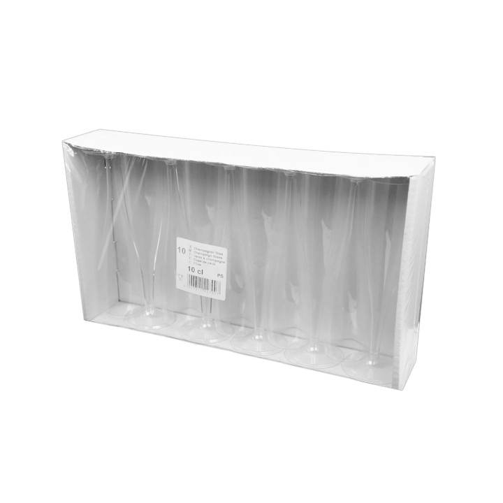 Plastic Flute Wine Sparkling 140ml 1P "Premium" (100 Units)