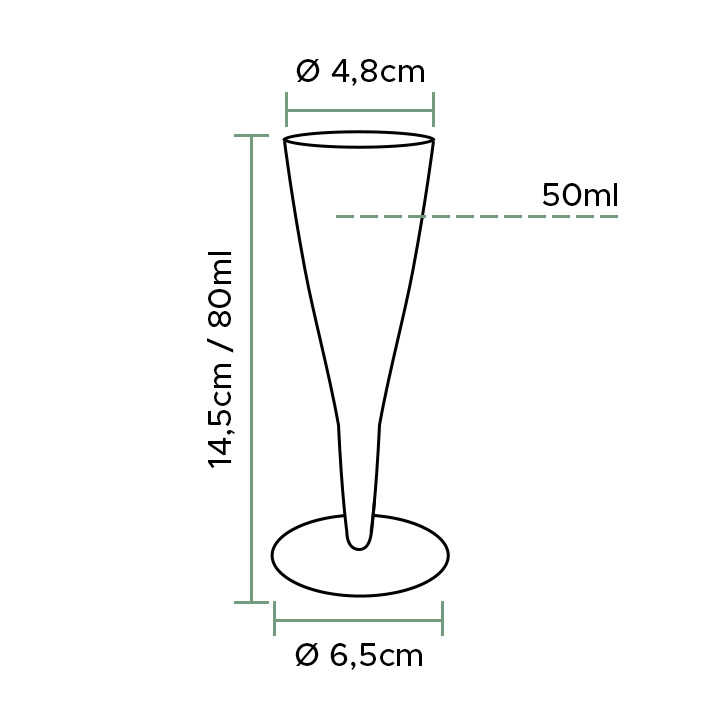 Plastic Flute Sparkling Wine or Wine 80 ml 2P "Premium" (20 Units)