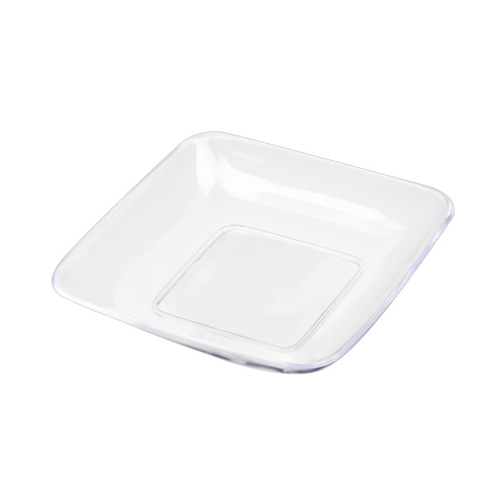 Plastic Tasting Plate PS Clear 6x6x1 cm (200 Units)