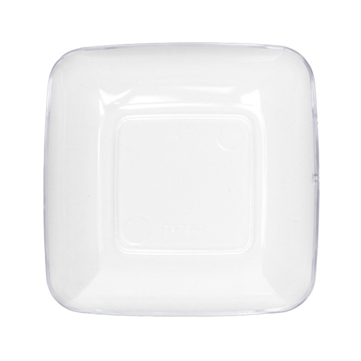 Plastic Tasting Plate PS Clear 6x6x1 cm (200 Units)