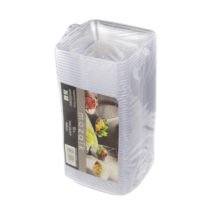 Plastic Tasting Plate PS Clear 6x6x1 cm (200 Units)