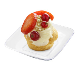 Plastic Tasting Plate PS Clear 6x6x1 cm (200 Units)