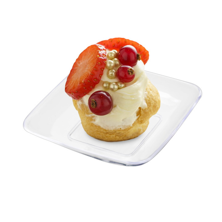 Plastic Tasting Plate PS Clear 6x6x1 cm (200 Units)