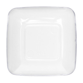 Plastic Tasting Plate PS Clear 6x6x1 cm (50 Units) 