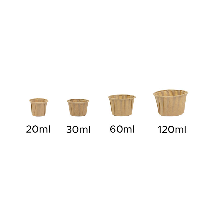 Pleated Kraft Paper Souffle Cup 22ml (250 Units)  