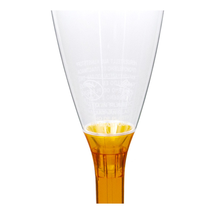 Plastic Stemmed Flute Sparkling Wine Orange Clear 120ml 2P (200 Units)