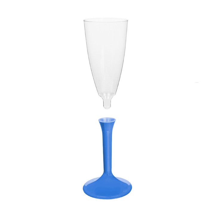 Plastic Stemmed Flute Sparkling Wine Blue Mediterranean 120ml 2P (200 Units)