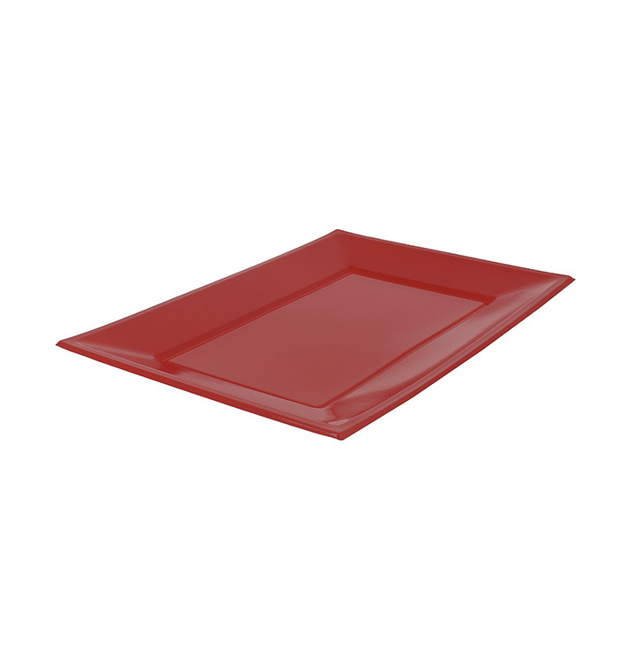 Plastic Tray Red 33x22,5cm (25 Units) 
