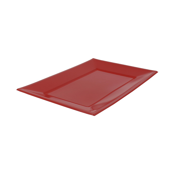 Plastic Tray Red 33x22,5cm (25 Units) 