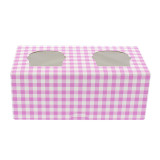Paper Cupcake Box 2 Slot Pink 19,5x10x7,5cm (20 Units) 