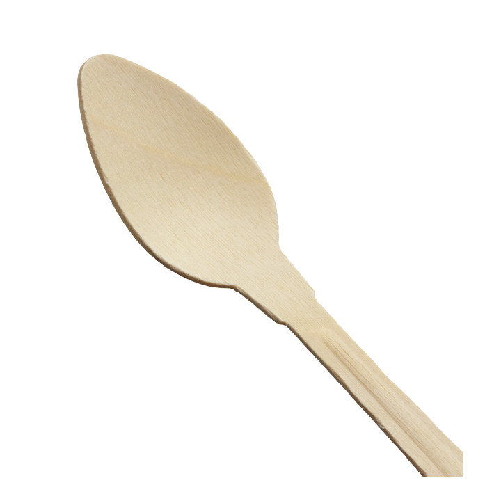 Wooden Teaspoon Coffee 12cm (100 Units)  