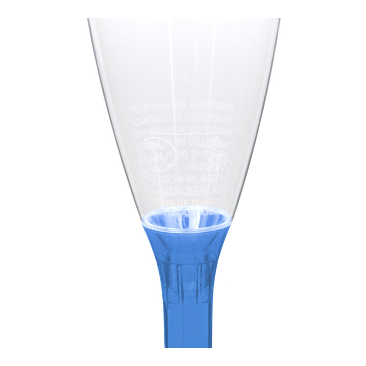 Plastic Stemmed Flute Sparkling Wine Blue Clear 120ml 2P (200 Units)