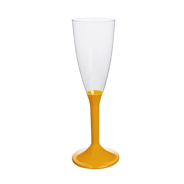 Plastic Stemmed Flute Sparkling Wine Mango 120ml 2P (200 Units)