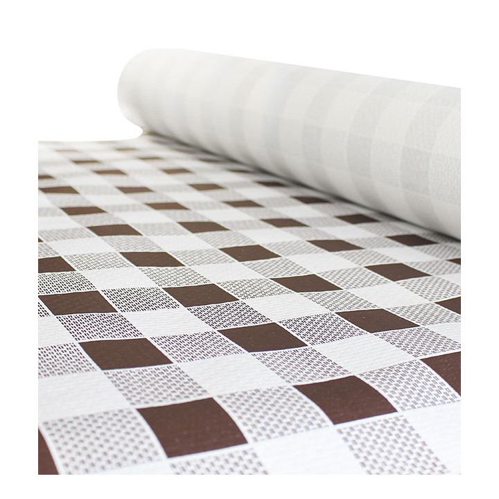 Paper Tablecloth Roll Brown Checkers 1x100m. 40g (1 Unit) 