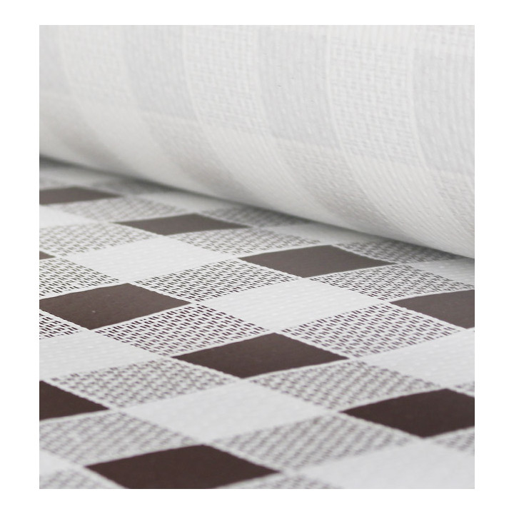 Paper Tablecloth Roll Brown Checkers 1x100m. 40g (1 Unit) 