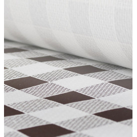 Paper Tablecloth Roll Brown Checkers 1x100m. 40g (6 Units)