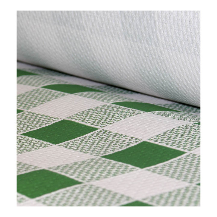 Paper Tablecloth Roll Green Checkers 1x100m. 40g (6 Units)