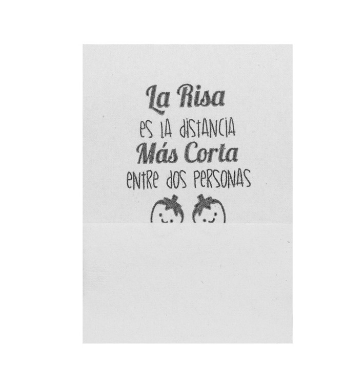 White Tissue Paper Dispenser Napkins "Phrases" 17x17cm (200 Units)