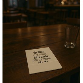 White Tissue Paper Dispenser Napkins "Phrases" 17x17cm (200 Units)