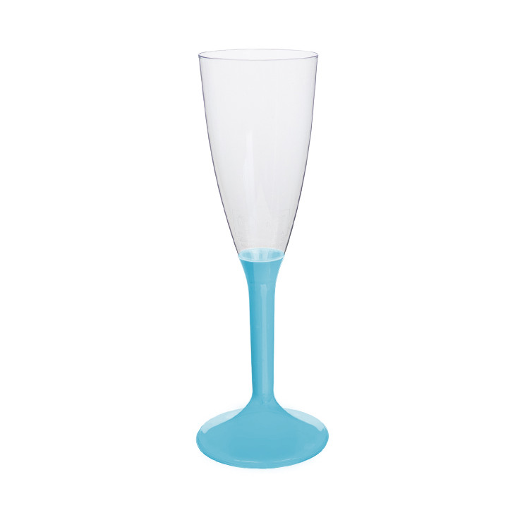 Plastic Stemmed Flute Sparkling Wine Turquoise 120ml 2P (200 Units)