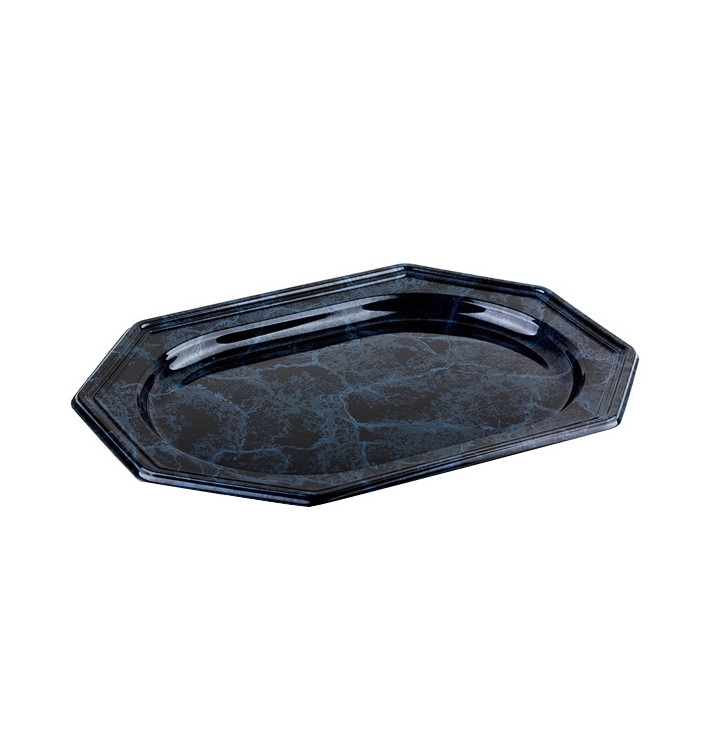 Plastic Tray Octogonal Shape Marble 36x24 cm (5 Units) 