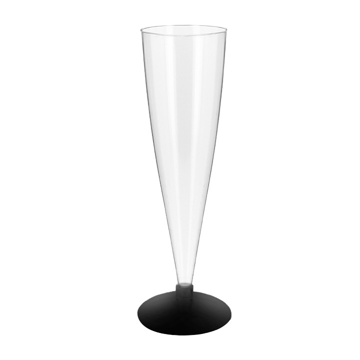 Plastic Stemmed Cup Sparkling Wine Black 150ml 2P (432 Units)