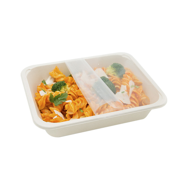 Sugarcane Container PLA Laminated 1350ml 22,7x17,8x5cm (75 Units)