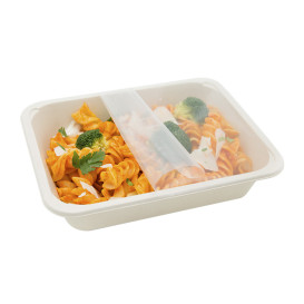 Sugarcane Container PLA Laminated 1350ml 22,7x17,8x5cm (300 Units)