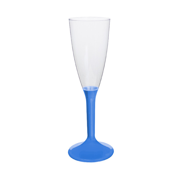 Plastic Stemmed Flute Sparkling Wine Blue Mediterranean 120ml 2P (200 Units)