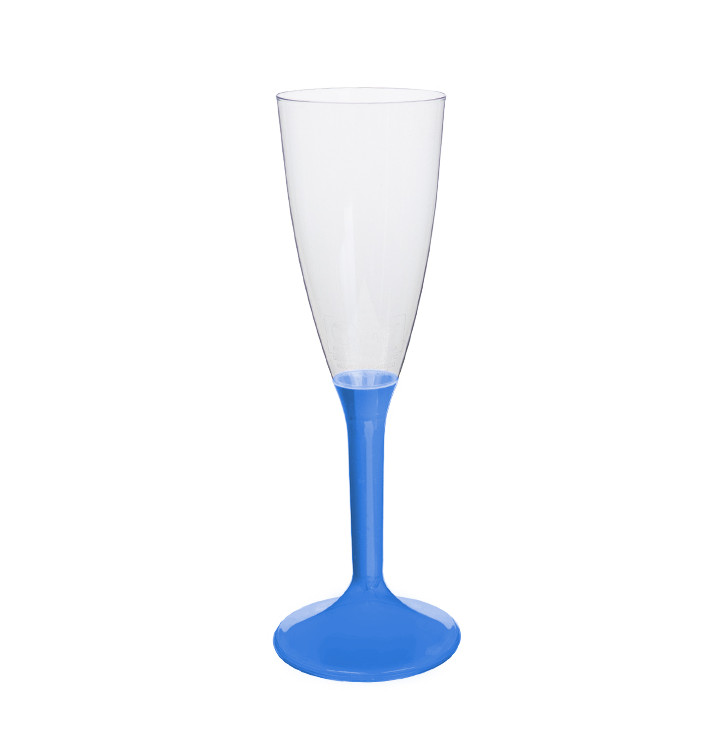 Plastic Stemmed Flute Sparkling Wine Blue Mediterranean 120ml 2P (40 Units)