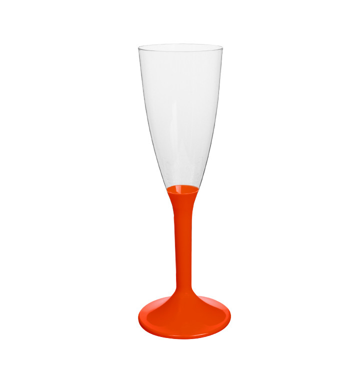 Plastic Stemmed Flute Sparkling Wine Red 120ml 2P (40 Units)