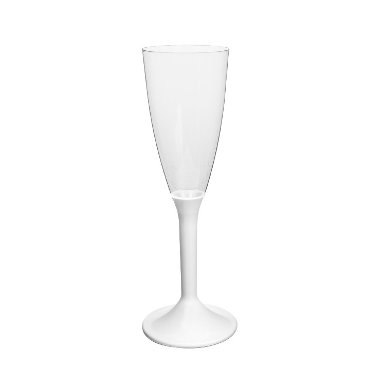 Plastic Stemmed Flute Sparkling Wine White 120ml 2P (40 Units)