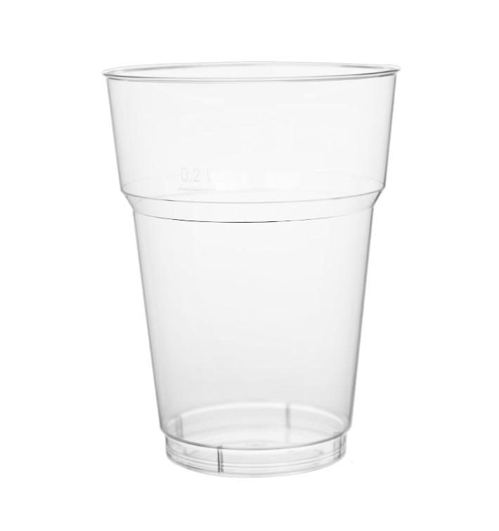Plastic Pint Glass PS Clear Crystal 200 ml (40 Units) 