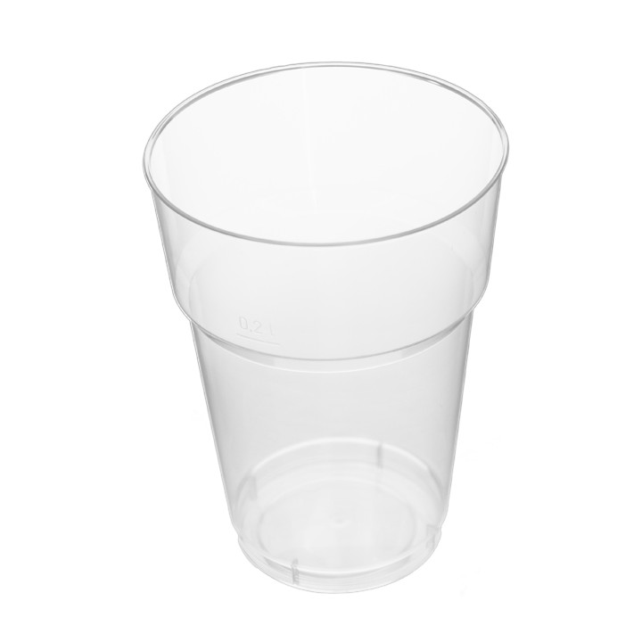 Plastic Pint Glass PS Clear Crystal 200 ml (1.000 Units)