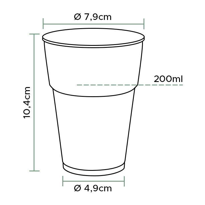 Plastic Pint Glass PS Clear Crystal 200 ml (1.000 Units)