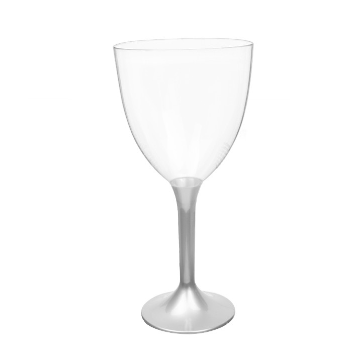 Plastic Stemmed Glass Wine Grey Removable Stem 300ml (200 Units)