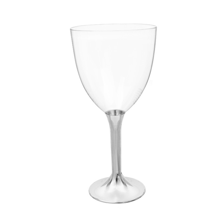 Plastic Stemmed Glass Wine Niquel Chrome Removable Stem 300ml (200 Units)