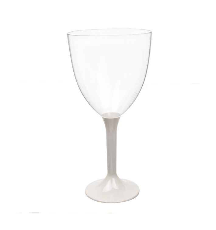 Plastic Stemmed Glass Wine Beige Removable Stem 300ml (40 Units)