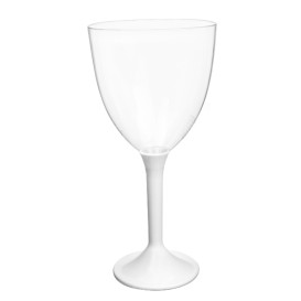 Plastic Stemmed Glass Wine White Removable Stem 300ml (40 Units)