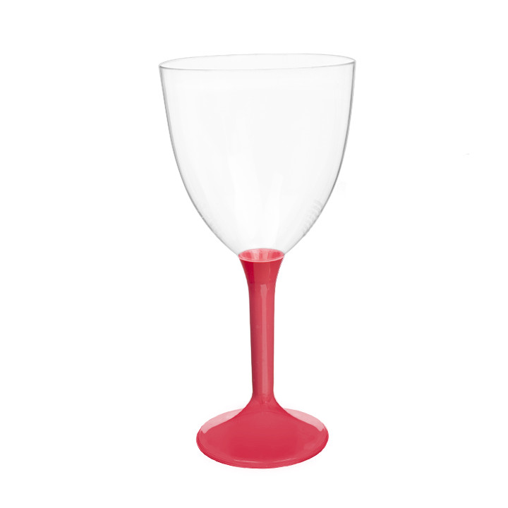 Plastic Stemmed Glass Wine Coral Removable Stem 300ml (200 Units)