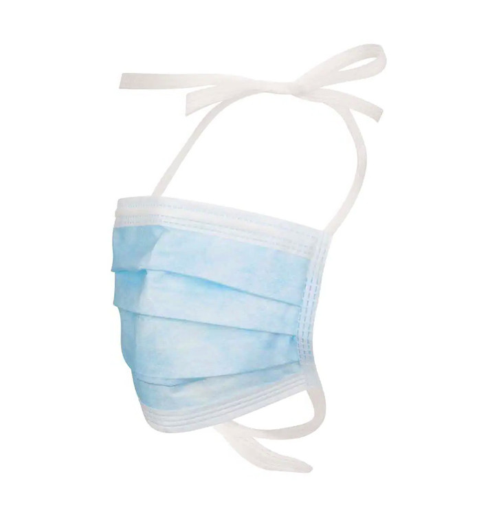 Disposable Surgical Mask Triple Layer with Straps Blue (2.000 Units)