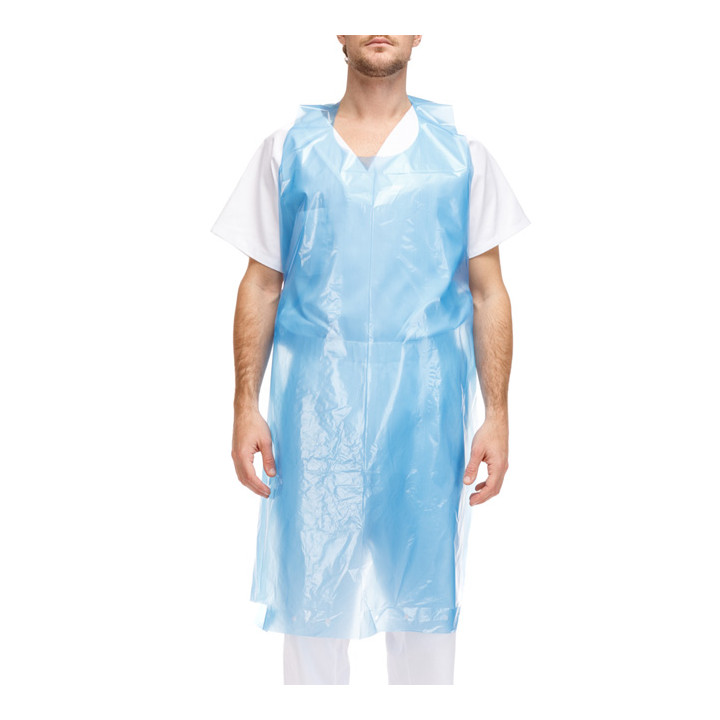 Disposable Plastic Apron PE Block G160 Blue 76x120cm (100 Units)  