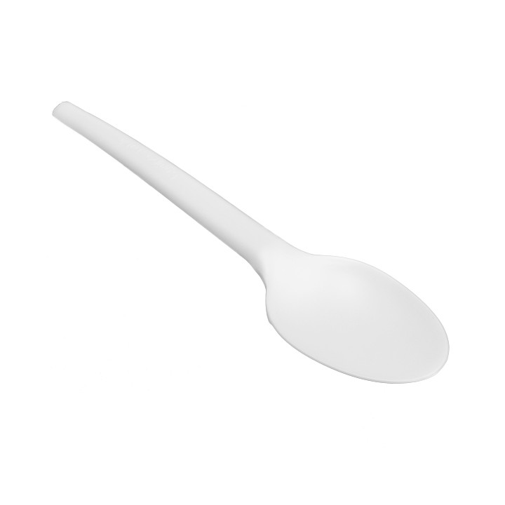 Cornstarch Spoon Biodegradable CPLA White 16,5cm (25 Units)