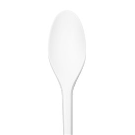Cornstarch Spoon Biodegradable CPLA White 16,5cm (25 Units)