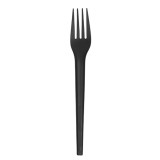 Cornstarch Fork Biodegradable CPLA Black 17cm (25 Units)