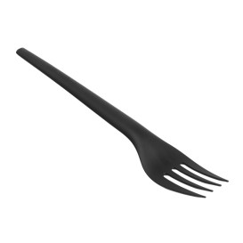Cornstarch Fork Biodegradable CPLA Black 17cm (25 Units)
