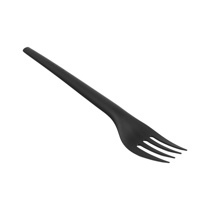 Cornstarch Fork Biodegradable CPLA Black 17cm (25 Units)