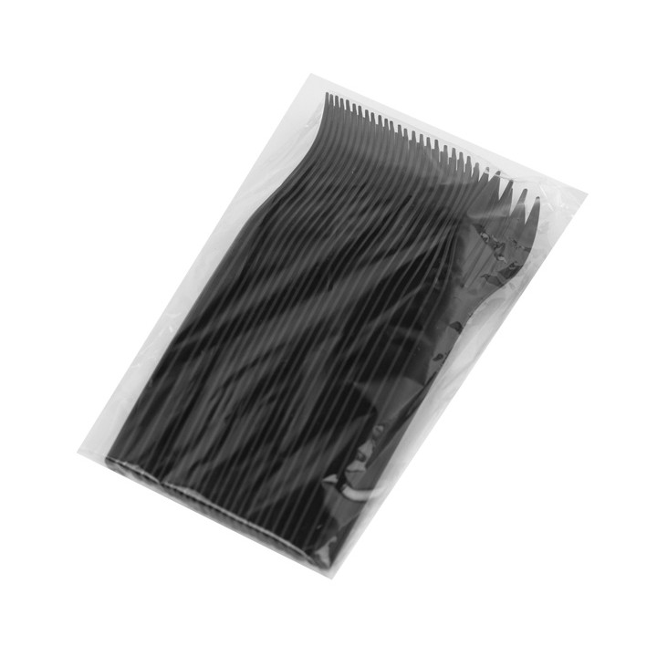 Cornstarch Fork Biodegradable CPLA Black 17cm (25 Units)